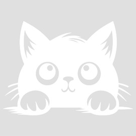 GRAZDesign Wall Tattoo Cute Cat Living Room Bedroom Hallway Wall Sticker 42 x 30 cm White