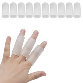 10 Pieces Gel Finger Protectors, Silicone Finger Caps Finger Cots and Finger Sleeves for Trigger Finger, Finger Friction, Finger Arthritis and Corn Blister
