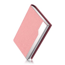 FACATH Business Card Holder - Luxury PU Leather Name Card Holder, pink, 美风