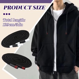 WALWAL 2 Pack 51 Inch Replacement Drawstrings Cotton Drawstring Cord, Suitable for Sweatpants Hoodies Shorts, with Threader Tool(Red+Black White)