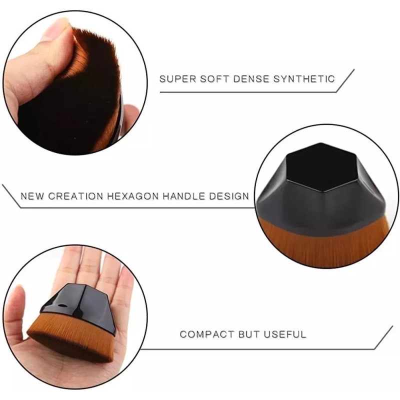 KFMX Brocha De Maquillaje Hexagonal Para Dama Maquillaje Belleza