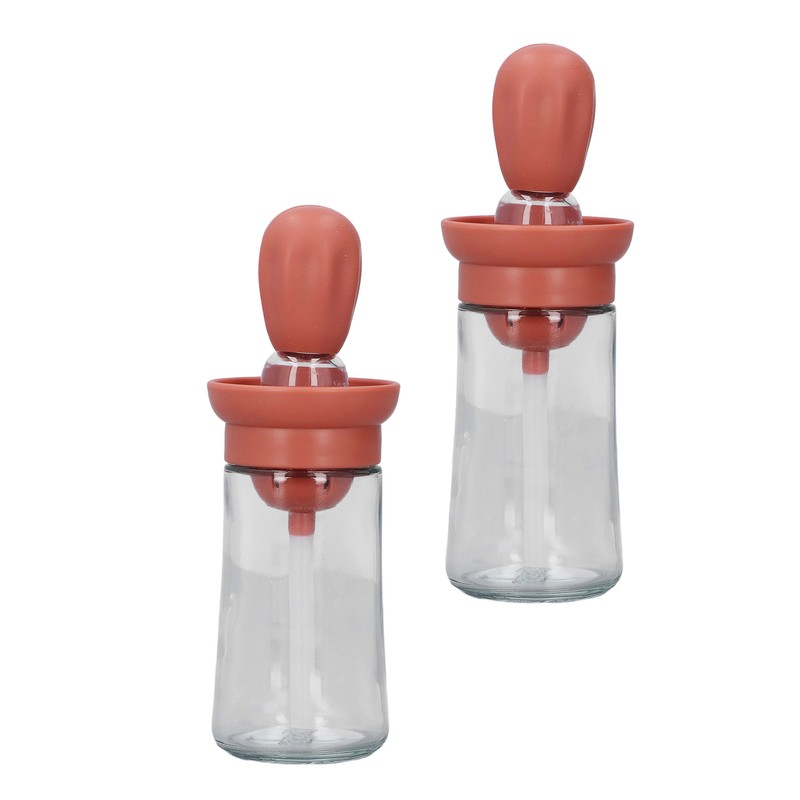 2pcs Oil Container with Silicone Brush Oil Dispenser Bottle for