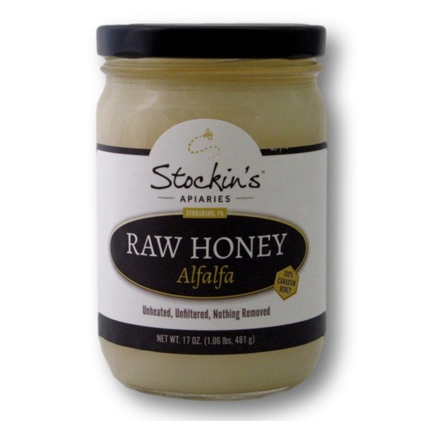 Stockin's Unheated and Unfiltered Raw Alfalfa Honey, 17 Oz. Jar