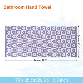 sourcing map 4 Pcs Bathroom Hand Towels Purple Soft Absorbent Face Towels Cotton Wash Cloths 13 x 29 Inch Kitchen Hand Towels for Bathroom Gym Drying Hand Face Hair (Checkered)