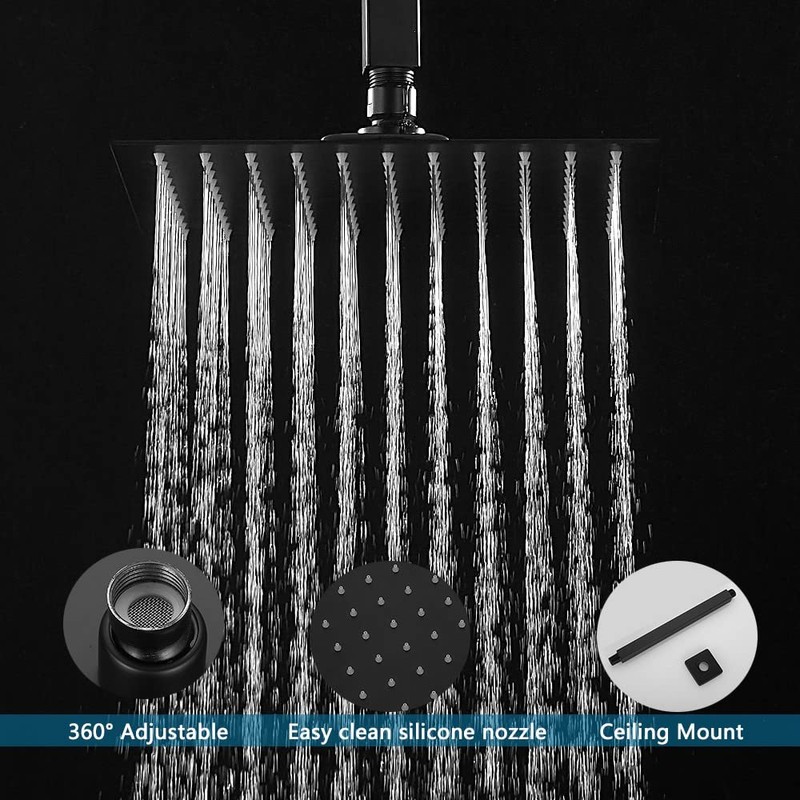 JingGang 10 Inch Ceiling Mounted Shower System Rain Mixer Shower