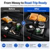 Car Cup Holder Tray for Road Trips – 360° Rotating