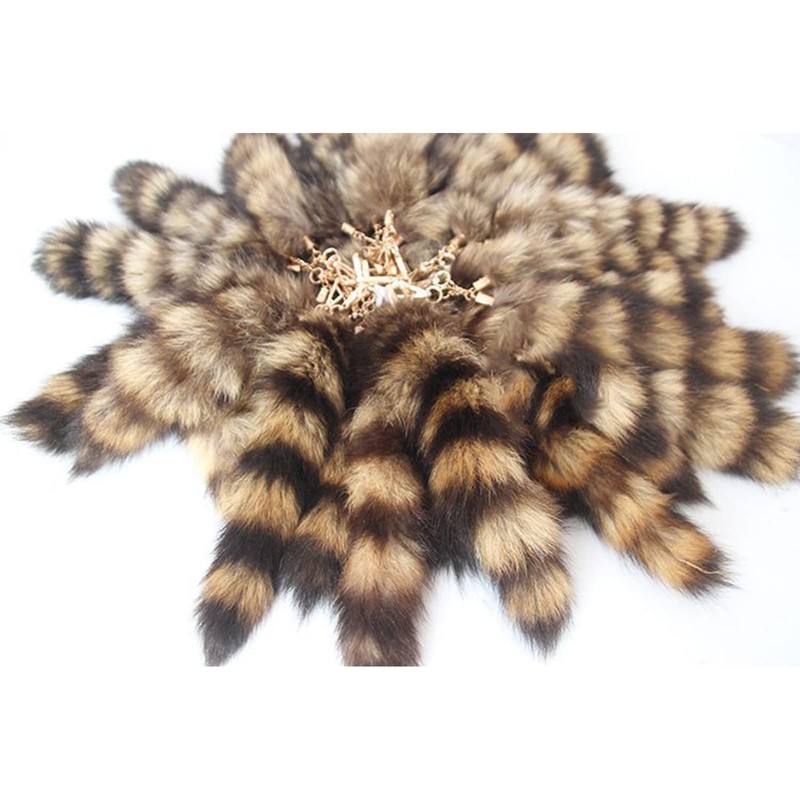 MinnowXY Cute -Racoon Tail Keychain Pendant Key-Chain Bags Charm Keys-Holder