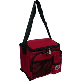 Transworld Durable Deluxe Insulated Lunch Cooler Bag (Many Colors and Size Available) (9" x 7" x 8", Red)