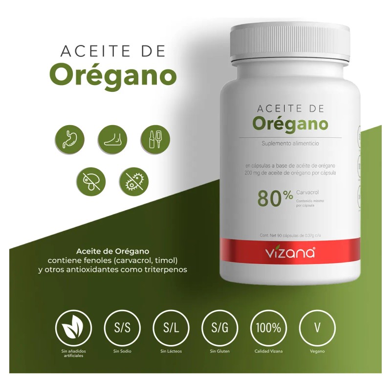 Aceite De Orégano En Capsulas 80% Carvacrol (90 Caps-0.2 G.)