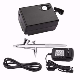Kit de máquina de maquillaje con aerógrafo con compresor de aire de 0,4 mm agujas y boquilla pistola de pulverización de aire para maquillaje, belleza, cosmética, cuidado de la piel, manicura de cejas
