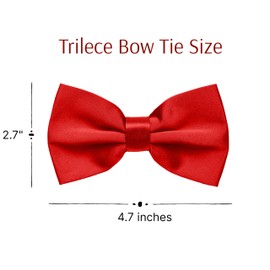 trilece Bow Ties for Men - Men's Solid Pre-tied Clip on Bowties for Formal Wear - Adjustable Bow Tie - Bow ties for Woman (Red)