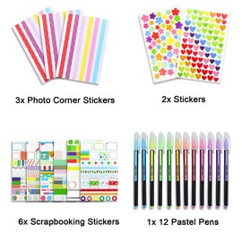 Vienrose DIY Photo Album 28.5 x 21 cm DIY Photo Book 80 Pages Silk Ribbon Craft Paper Album for 160 10 x 15 Photos Baby Family Valentine's Day Birthday Anniversary Gift Red