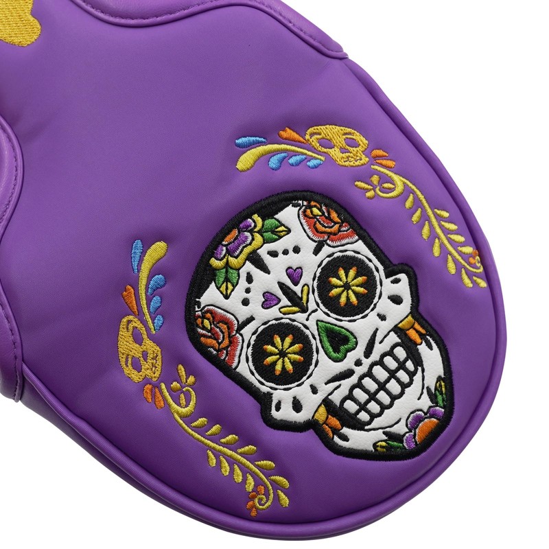 Gbourly Purple Golf Club Colorful Skull Skeleton Mallet Putter Head