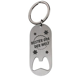 Keyring / Bottle Opener with Engraving "Bester Opa der Welt" - Gift - Father - Father's Day