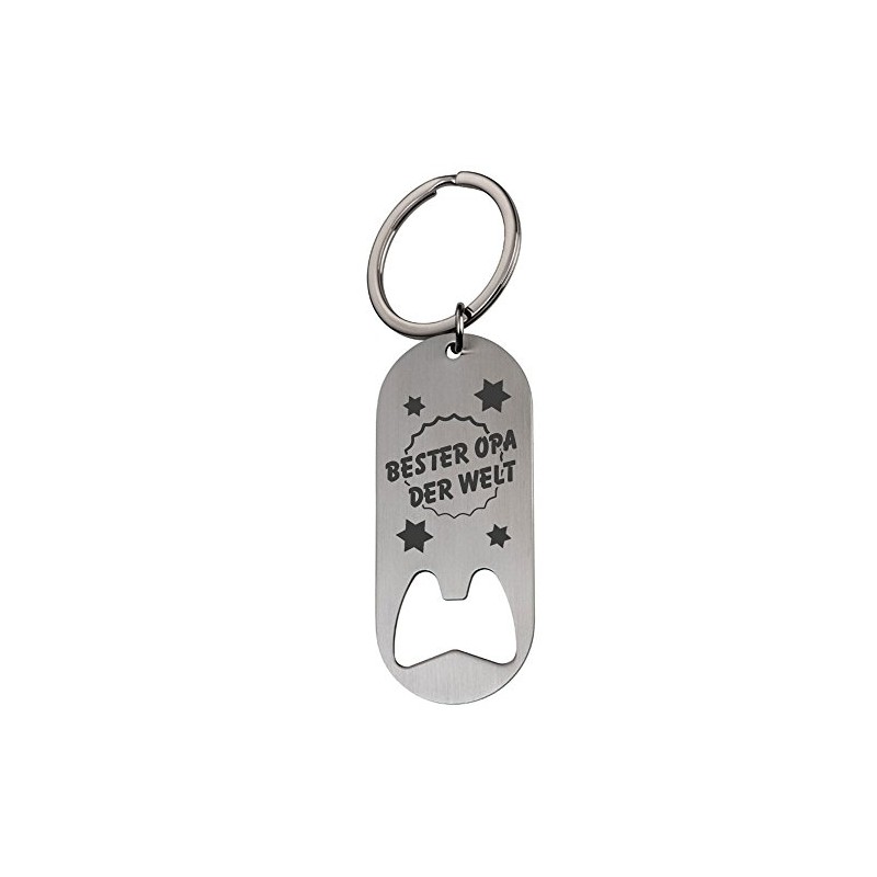 Keyring / Bottle Opener with Engraving "Bester Opa der Welt"