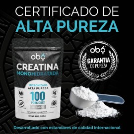 Creatina Monohidratada Micronizada Pura Polvo 500gr | Oby Creatine 100 Servicios Sin Sabor Y Alta Absorción | Creatina Mujer Y Hombre Pre Entreno Y Alta Pureza