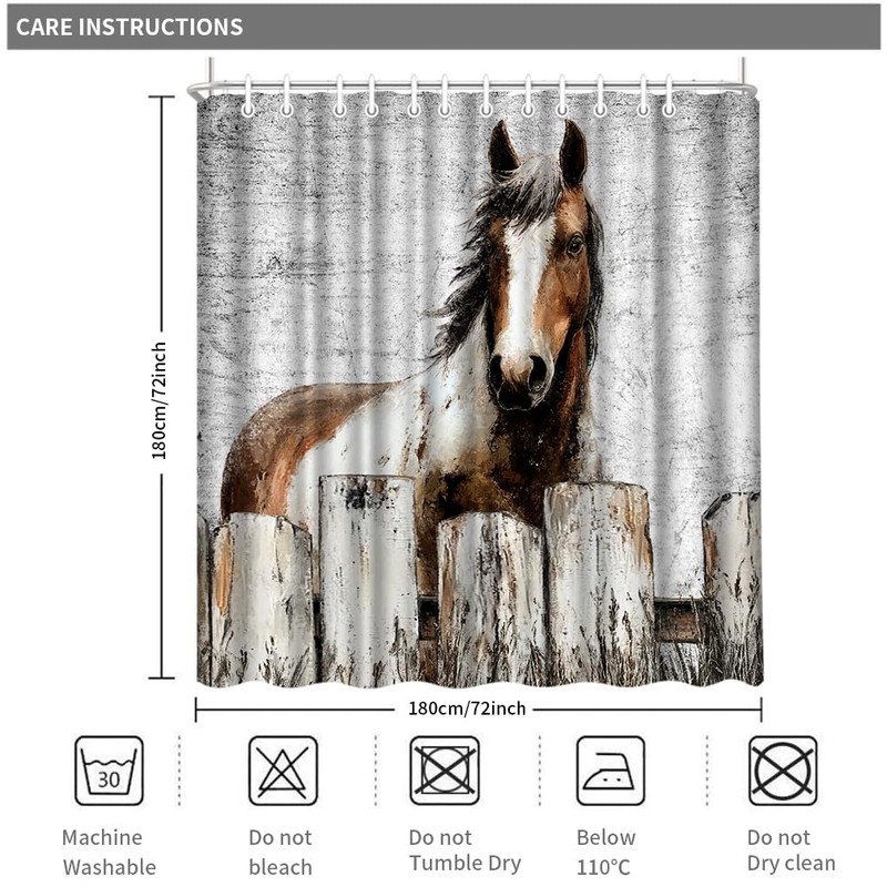 Artmyharbor Rustic Horse Shower Curtain