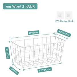 VEGEVIGI Metal Bath Toy Holder, Hanging Bathtub Toy Storage, Wall Mounted Bath Tub Baby Toys Organizer, Iron Shower Caddy For Bathroom, White, 2 Pack