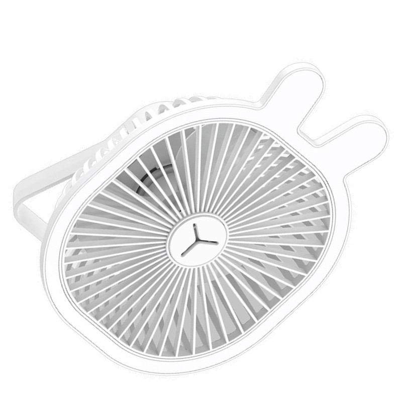 3 Speeds Mini Desk Fan with Light Portable Hanging Folding