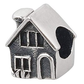 Family Charm 925 Sterling Silver House Charm Home Charm Love Charm Anniversary Charm forPandora Charms Bracelet (B)