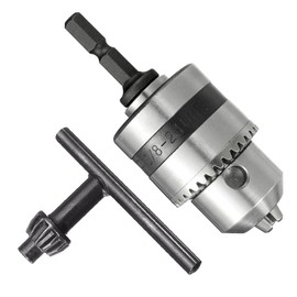 Bestgle 1.5-10mm Capacity Mount 3/8-24UNF Drill Chuck 1/4" Hex Shank Converter Impact Drill Driver Bits Quick Connect Adapter Conversion with Chuck Key