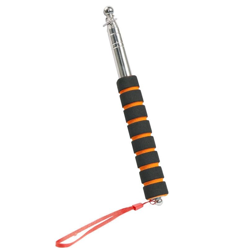 Telescopic Flag Pole, Stainless Steel, 2.5 meters, teacher pointer, black/orange,