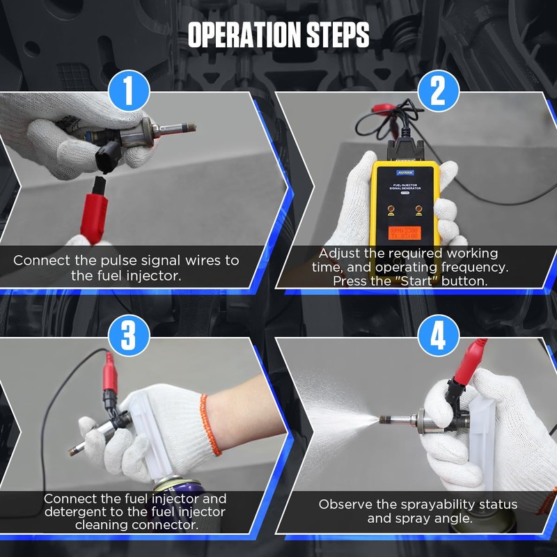 AUTOOL Fuel Injector Tester and Cleaner 12V&70V Fuel Injector Cleaner
