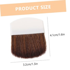 FRCOLOR 4pcs Mini Powder Makeup Brushes with White Handles and Brown Bristles Flat Rounded Design for Blush Highlighter Nose Shadow Application and Easy to Clean Cosmetic Tools for Women