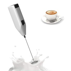Cazzenie Espumador de Leche eléctrico con batidor de acero inoxidable. Batidor de mano para café, capuchino o cócteles. Batidor de huevo Ideal para batir bebidas en taza o vaso. Milk Frother