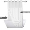 River Dream Long No Hook Slub Textured Shower Curtain with