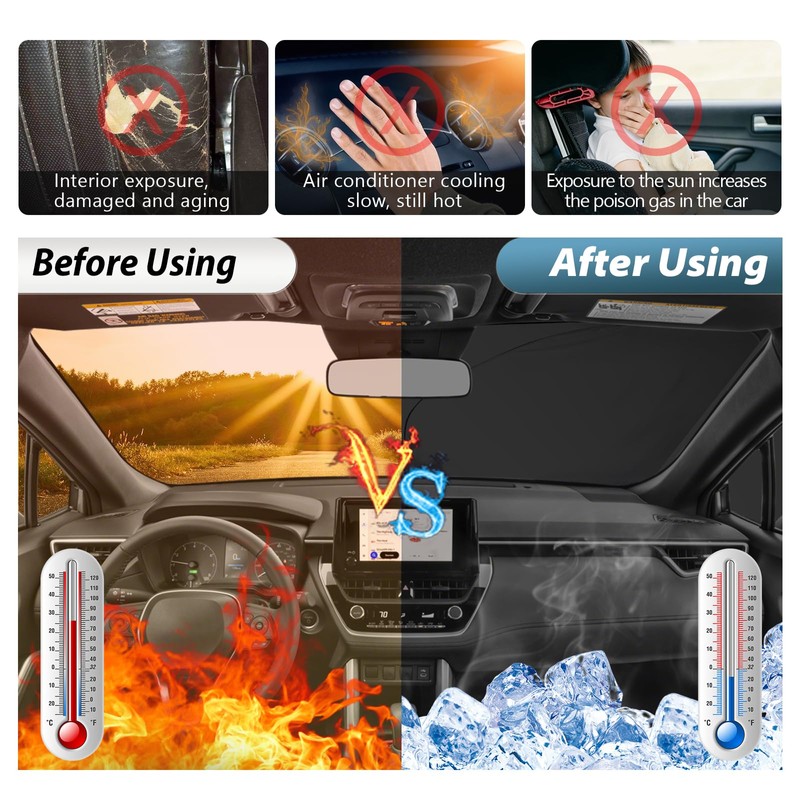 SKTU Sun Protection Windscreen Compatible with Toyotα Corolla Cross 2021-2024