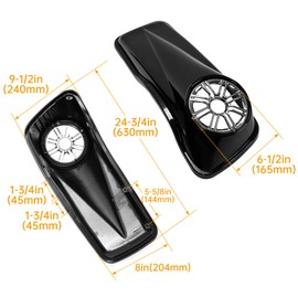 Kojem 6.5" Speaker Saddlebag Lid Compatible with 2014-2022 Harley Touring Models FLT FLHT FLHTCU FLHRC Road King Road Glide Street Glide Electra Glide Ultra-Classic Motorcycle 2Pcs