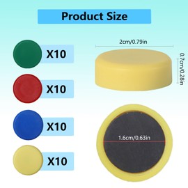 40PCS Round Fridge Magnets, Colorful Round Small Refrigerator Magnet, 4 Colors Whiteboard Magnets for Office, Notice Boards, Planning Boards, School, Postcard, Home & DIY, 20 mm