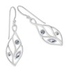 DTPSilver - Women's Hook Earrings 925 Sterling Silver - Leaf