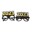 SWYOUN 2PCS 2021 Gold Glitter Eyeglasses Happy New Year's Eve