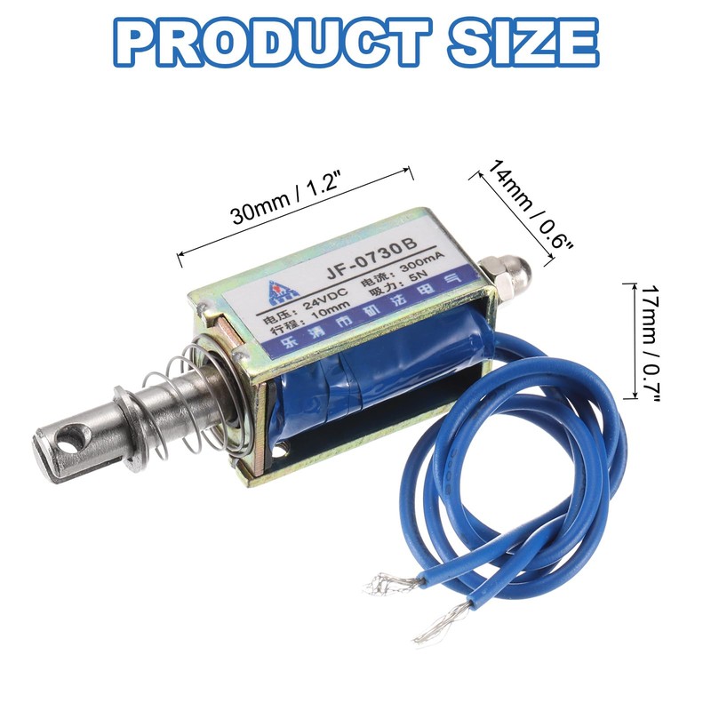sourcing map DC 24V 0.3A Solenoid Electromagnet Push Pull Type