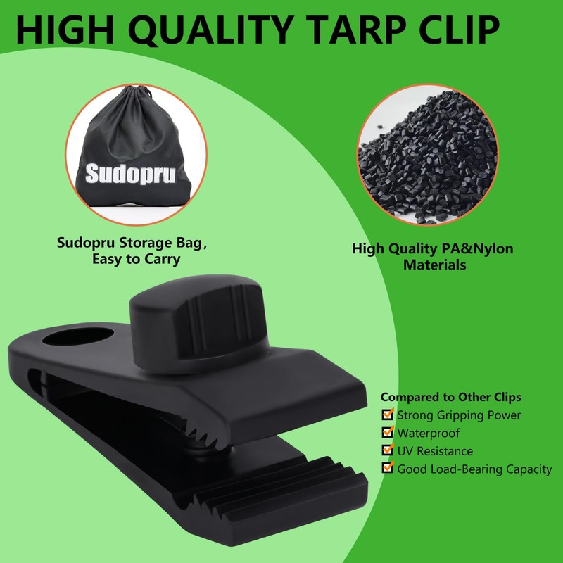 Tarp Clips Heavy Duty Lock Grip, 20 Pack Tarp Clamps