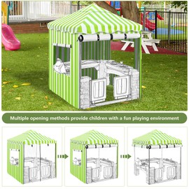 Playhouse Cover,600D Heavy Duty Outdoor Waterproof Play House Covers,47.5" W x47.5 D x60 H with Transparent PVC Doors and Windows,Suitable for All Around Playtime Patio with Canopy Playset