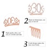 Oblihumoy Sash and Rhinestone Tiara Set, Rose Gold Glitter, Women's