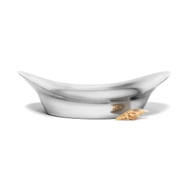 Lipper International Seascape Stainless Steel Large Hat Bowl 12", Mirror finish