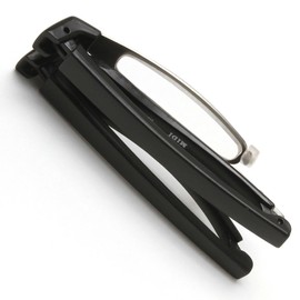 MIDI-ミディ 携帯に便利な折りたためる老眼鏡 胸ポケットに入れられるサイズ 専用のケース付き ブラック＆ブラック (M-205,C1,＋3.00)