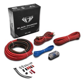 Black Diamond Dia-AK8 8-GA Car Audio Amplifier Installation Kit – Up to 840W, Complete Wiring, Fuses & Hardware for Easy Amp Setup
