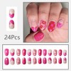 24 Pcs Valentine’s Day Press on Nails Short Fake Nails