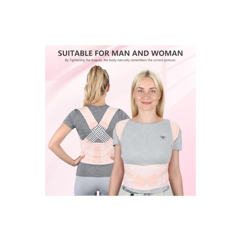 Pink Posture Corrector for Women Back Support Brace Office