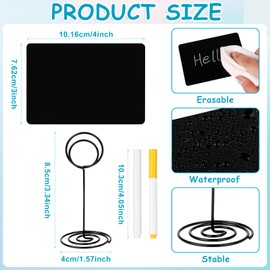 30 Pack Small Chalkboard Label with Metal Stand 4"x3" Plastic Mini Chalkboard Signs with 2 Water Based Chalk for Food Buffet Party, Blackboard for Message Board Signs