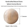 Natural Stone Sphere Incense Holder: 4" D Luxury Handmade Aromatherapy