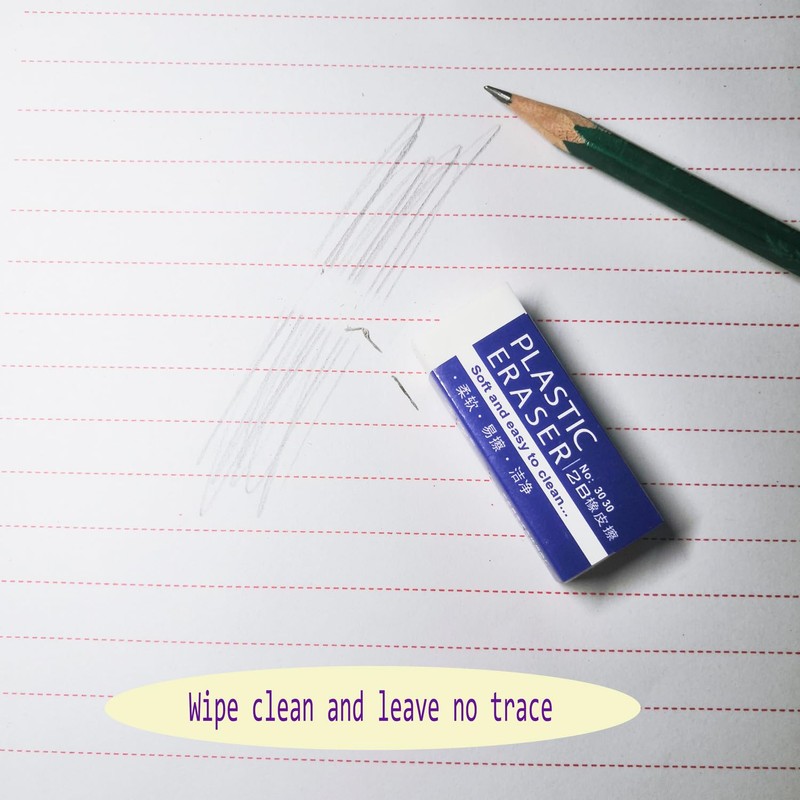 White Erasers, 6 Pack Pencil Erasers Bulk for Supplies Office