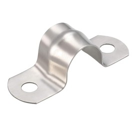 TA-VIGOR 8Pcs Rigid Pipe Straps, 16mm 2 Holes Stainless Steel Tension Tube Clip Clamp, Heavy Duty Conduit Clamps for Pipe Tube Wire Fixing, Laying Plumbing, Electricity, Exhaust