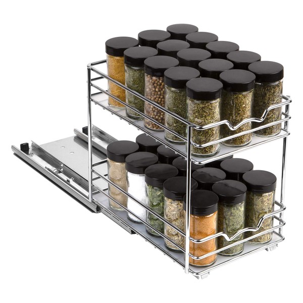HOLDN’ STORAGE Spice Rack Organizer for Cabinet, Heavy Duty - Pull Out Spice Rack 5 Year Warranty- 6" Wx10-3/8 Dx8-7/8 H Requires a 6.9” cabinet opening