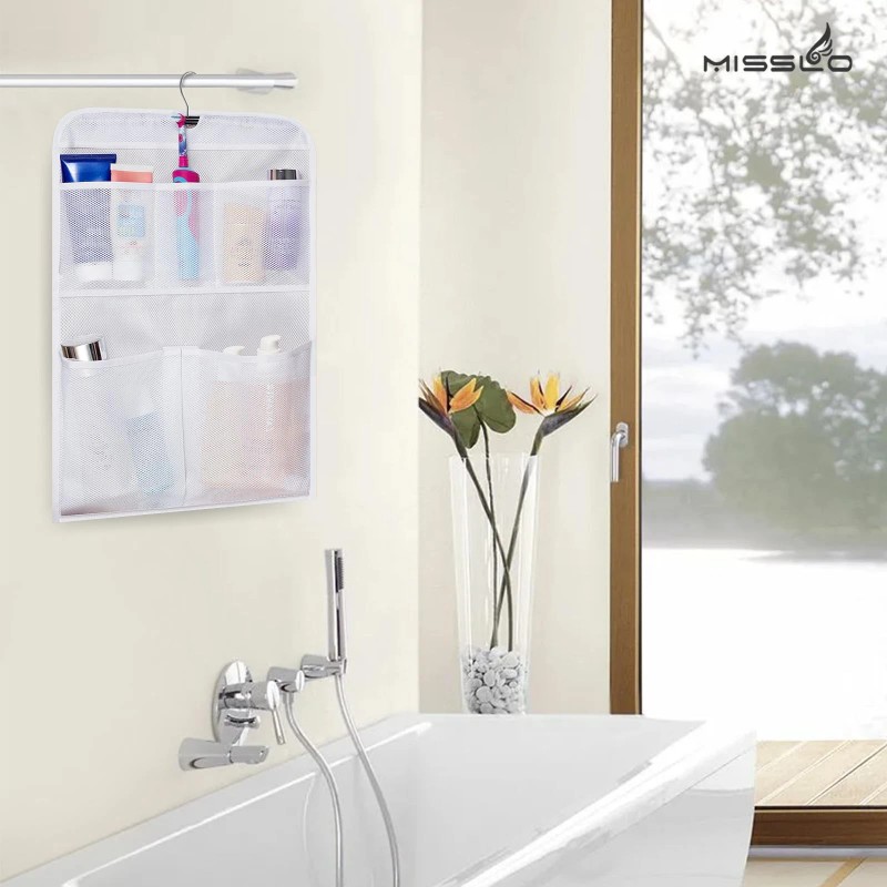 MISSLO Shower Caddy Organizer 5 Pockets Roll up Hanging Bathroom